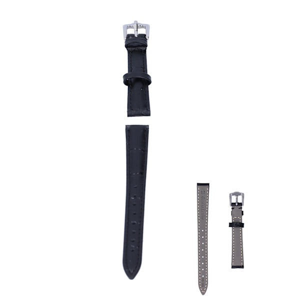 Remme for klokke med spenne, unisex klokkestropp, reservedeler, tilbehør, svart 18 mm / 0,71 tommer