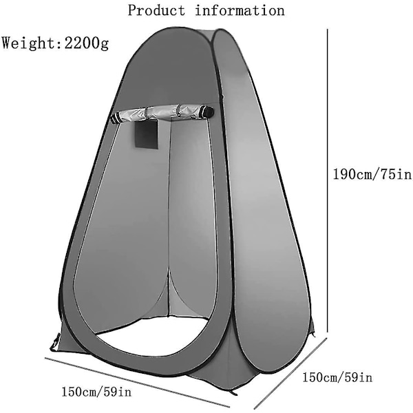 Pop-up udendørstelt, bærbar campingbruser, campingtoilettelt, udendørs omklædningsrum yellow