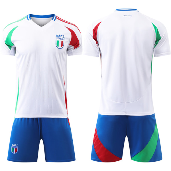 24-25 Italiensk fodboldtrøje nr. 14 Chiesa 18 Barella 3 Dimarco EM-trøjesæt Home no number + socks Size L