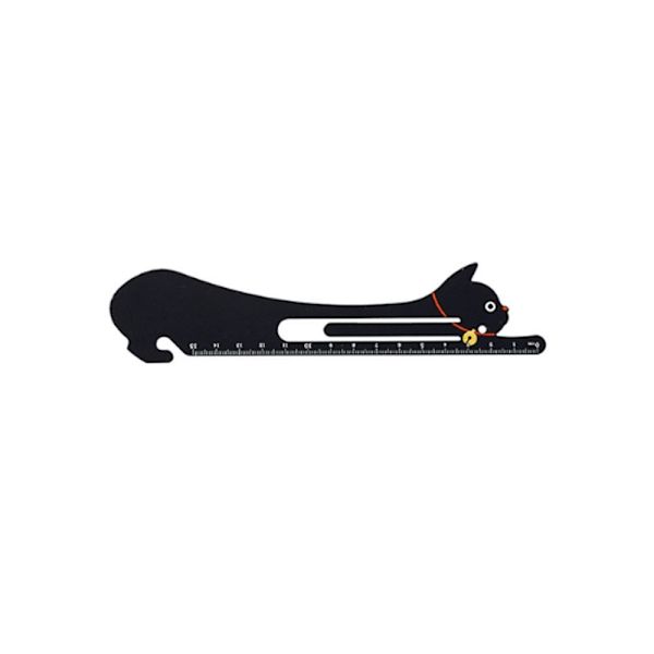 2 stk. tegneserie metal bogmærke lineal bog holder klip sort black