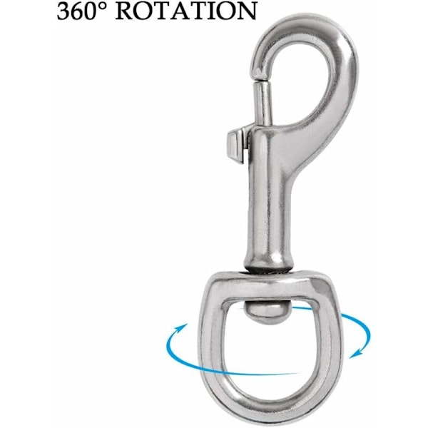 2-pak roterende karabinkrok, svingbar krok for hundekrage, aluminium hestesko-karabinkrok for bånd, tau, nøkkelring