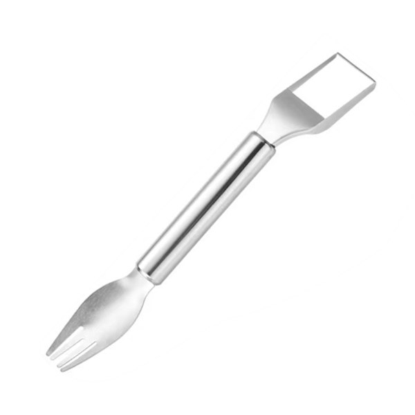 1 snabb vattenmelonskärare med gaffel - Bärbar melonskärare för sommarfest Small Silver