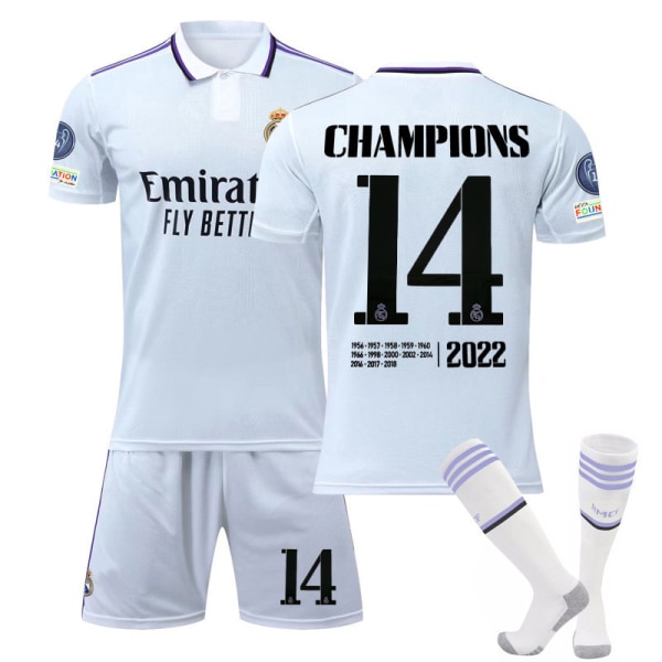 Uusi 22-23 Real Madridin jalkapalloasu miesten nro 10 Modric nro 9 Benzema paita lasten harjoitus- ja kilpailupuvut Size 14 socks 26 size children