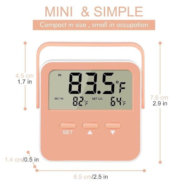 Fryser alarm 2 stk Digitalt køleskabs termometer alarm Fryser alarm termometer alarm Høj lav temperatur alarm Ekstra sensor