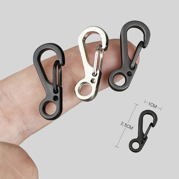 30 st Mini Karabinerklämmor Karbinhakar Liten Karabiner Nyckelring EDC