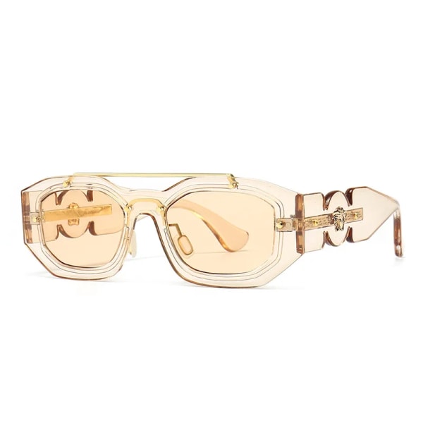 Merke-logo Solbriller Unisex Trendy Kvadratiske Solbriller Designer Solbriller C4 CHAMPAGNE /TAN 9284-1