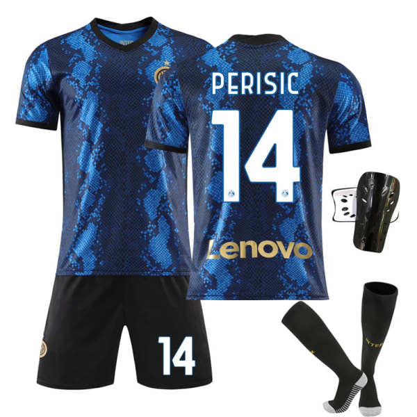 21-22 Inter Milan hemmatröja nr 10 Lautaro nr 7 Sanchez nr 9 Dzeko fotbollsplan dräkt med strumpor Inter Milan home number 14 2XL#