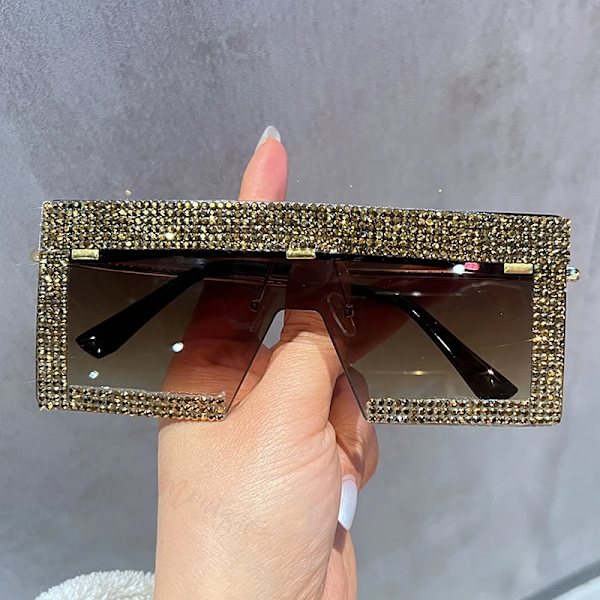 Nye Metallramme Rimelløse Solbriller Kvinner 2024 Mote Vintage Merke Designer Skygger Øyewear Kvinnelig Bling Solbriller Multi