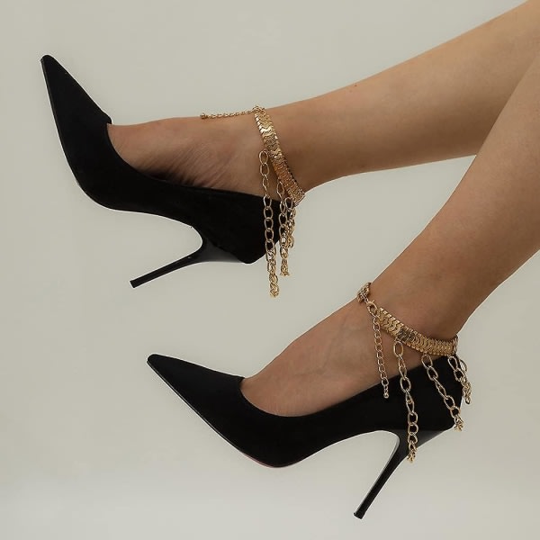 Layered Anklet Gold Nightclub Party Anklet Armband High Heel Sh