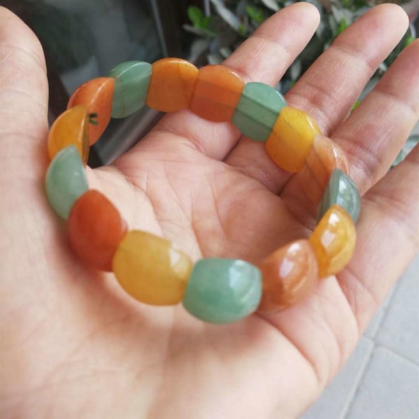 Naturliga färgglada Jade armband för kvinnor Äkta breda armband
