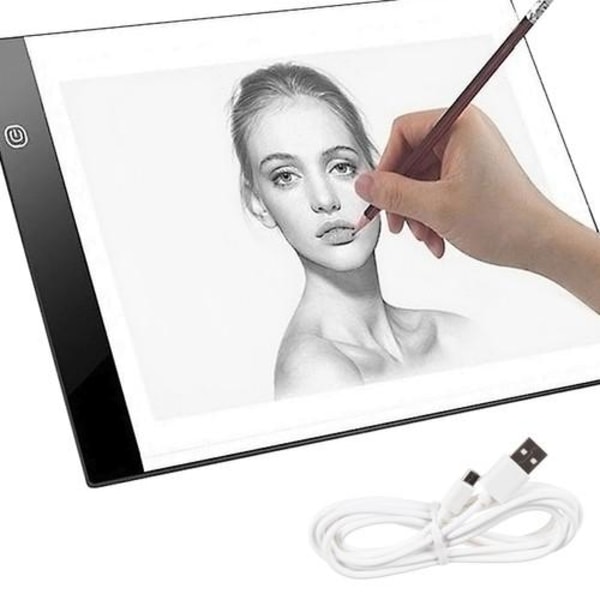 A4 LED Tegnebrett - Lysbord / Lysplate - Bærbar white