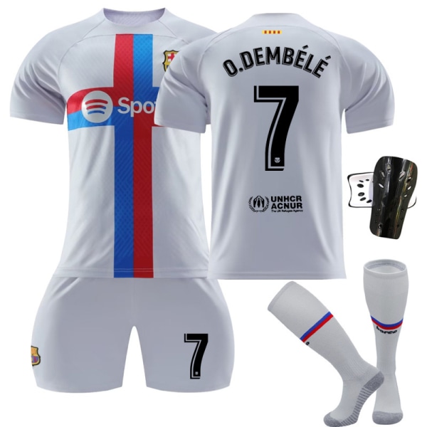 22-23 Barcelona Anden Trøje Grå Nr. 9 Lewandowski Fodbold Uniform Sæt 30 Gavi 8 Pedri Nr. 21 De Jong Size 14 with socks #M