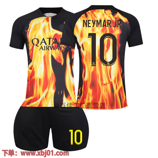 22-23 Paris specialutgåva gemensam fotbollsuniform 7 Mbappe 10 Neymar 30 Messi vuxentröja för barn No socks size 10 16 yards