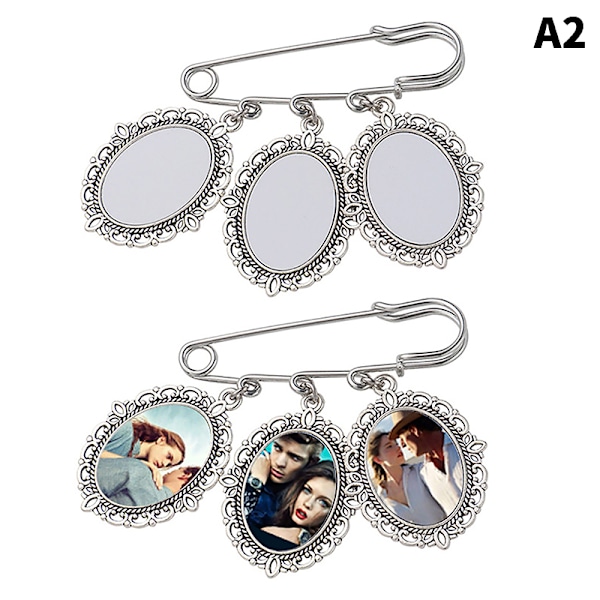 Foto Charm DIY Pin Bryllup Charm Oval aluminium plade Ph A2