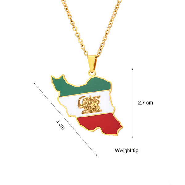 Trendy Etnisk Smykke Iran Kort Vedhæng Halskæde, Geometrisk Rustfrit Stål Vedhæng til Mænd og Kvinder