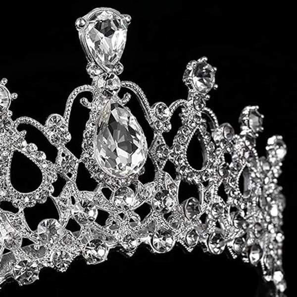 Rhinestone-häätiara 2-pakkaus Kristallihääkruunu morsiamelle ja kukkatyttöjen päähine kammalla (Kristalli)