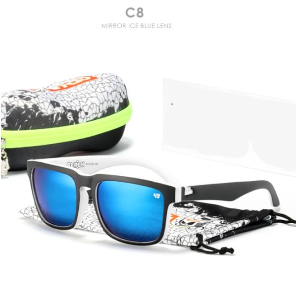 2024 Uusi saapuminen ulkoilulajit sävyt Vintage heijastava TAC-linssi miehet Spy Polarized aurinkolasit S174 C3 Square