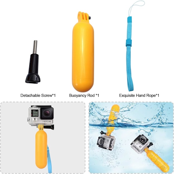 10-i-1 GoPro Tilbehørssæt, Action Kamera Tilbehør til GoPro Hero 12 11 10 9 8 7 6 5 4 3+ 3 Hero Session 5 Black AKASO EK7000 Ape