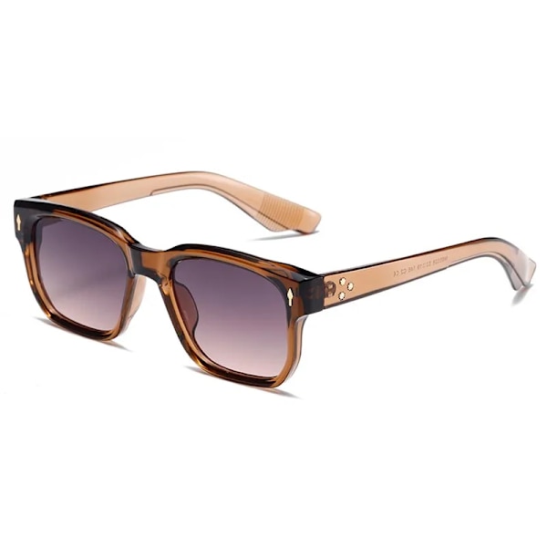 Retro Klassiska Rektangulära Solglasögon Kvinnor Märke Designer Nyanser UV400 Män Gradient Fyrkantiga Nitar Solglasögon c2 Fashion retro sunglasses