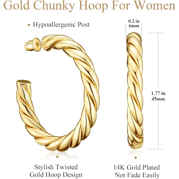 Gold Hoop Örhängen För Kvinnor Liten Chunky Stor Stor Guld Hoop