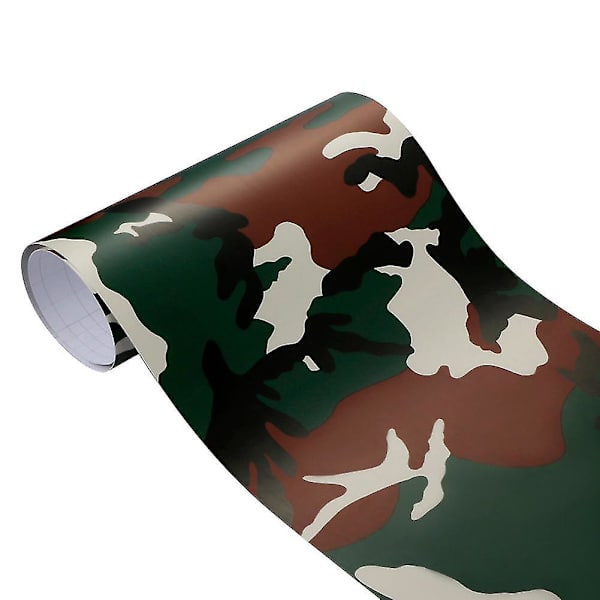 HK Camouflage Camo Vinyl Wrap Tarra Tarra Ilman Kuplia Auton Itseliimautuva Kalvo Koristelu 100cmx30cm Tyyppi 6 Armeijan Vihreä Army Green 50x200cm