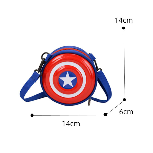 Børns Spiderman Captain America Mini Messenger Taske Skuldertaske Rund Taske Gaver Sky Blue