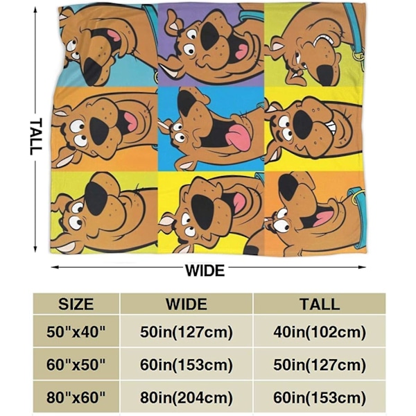 Flanellipeitto Scooby-doo Suosittu Anime Monitoiminen Superpehmeä Luxuspeitto Sänky Peitto Peitot Pehmoinen Sänky Ryppyjä Estävä Sänky Peitto Peitto Sängylle Sohvalle 80x60in 200x150cm