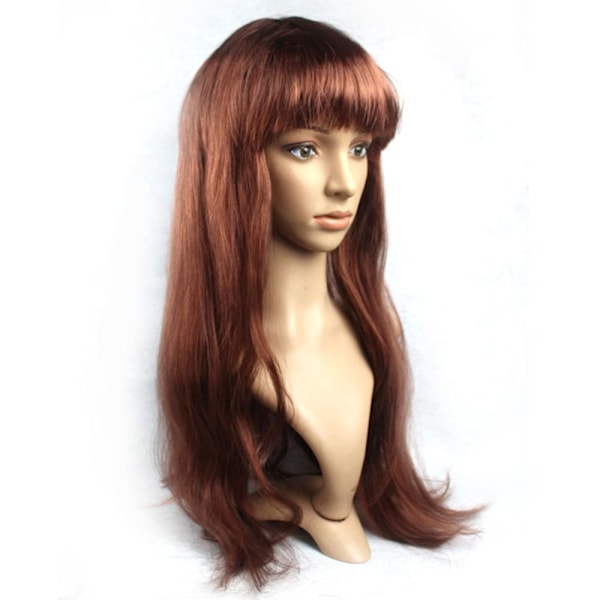 Dampfperücke Langes glattes Perücke ROSAROT rose red