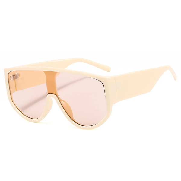 Twooo 9095 Kesävarjostimet Yksi Linssin Ylisuuret Hip Hop Lasit Naiset Suunnittelija Aurinkolasit C7 Rice White / Champagne designer fasionable sunglasses
