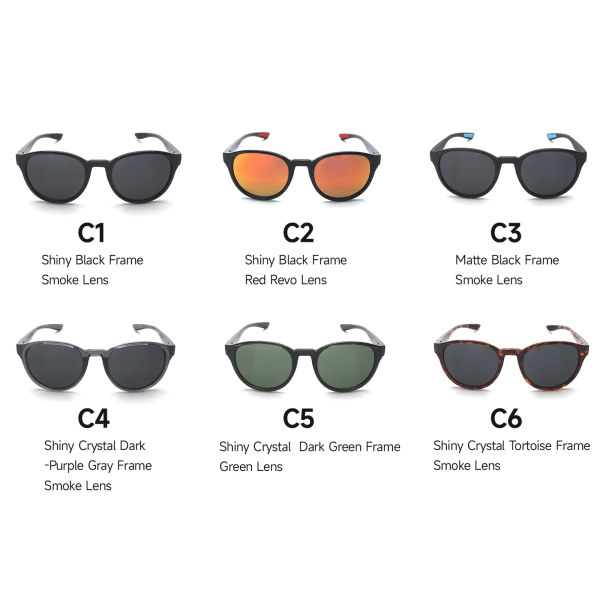 Luksus tummanharmaat aurinkolasit, muodikkaat UV400-suojatut polarisoidut aurinkolasit miehille C1 Two-Piece Lens Sunglasses