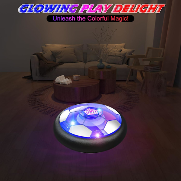 Laddningsbar Hover Soccer-gåva, Luftdriven Hover Soccer för 3 4 5 6 7 8-12 år gamla pojkar och flickor inomhus och utomhusspel