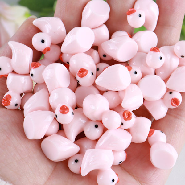 120 stk. Mini Harpiks Ænder, Mini Ænder Håndværk Tiny Ænder til Håndværk Hjem Bus Spil Dukkehuse Skoleprojekter Landskab Akvarium (Ægte farve lyserød) Real color light pink