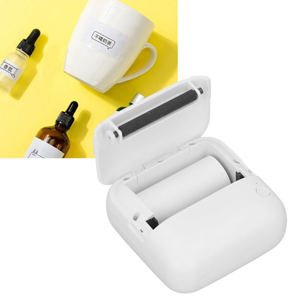 Mini Printer Hvid Mini Lommeprinter Bluetooth Termisk Etiketprinter til Foto Billede Hjemmekontor Etiket Noter