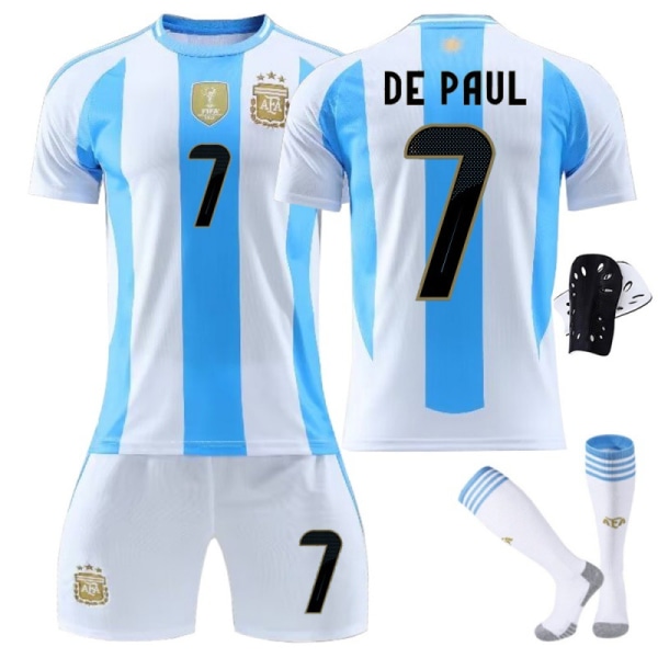 24-25 Argentiinan koti-Amerikan jalkapallon maajoukkueen peliasu nro 10 Messi 11 Di Maria 8 Enzo 21 pelipaita setti No. 21 + Sock Guard 20 is suitable for heights