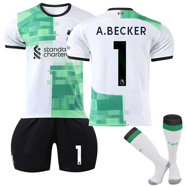 2023/24 Liverpool udebanetrøje Alisson Becker #1 fodboldtrøje 18(100-110CM)