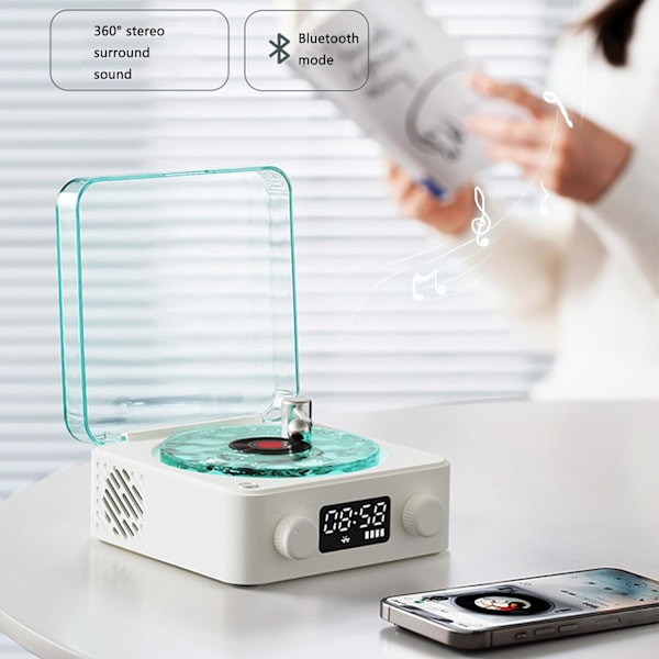 Kannettava Langaton Kaiutin, USB-Lataus, Kellonäyttö, 360° Stereoympäröivä Ääni, Langaton Stereoparitus, Koti-, Ulko- ja Matkakaiutin Seaweed Green