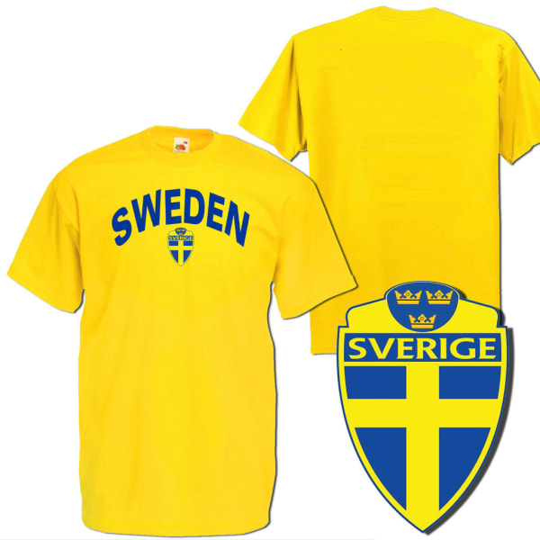 Sverige gul Sverige t-shirt med print Gul Yellow xxl