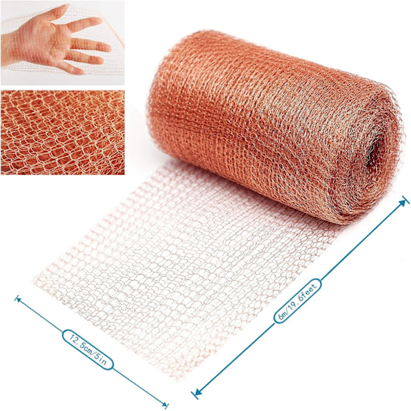 Högkvalitativt gnagarmesh 100 % koppar snigelresistent snigel stickat kopparmesh för inomhusträdgård (6 meter)