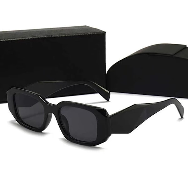 Topp 2024 nya lyxiga varumärkes pra dam designer solglasögon mode uv-skydd glasögon för män kvinna glas med förpackning Black with logo