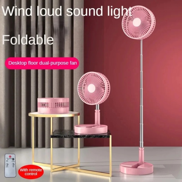 China Manufacture Mini Portable High Speed Usb Rechargeable Telescopic Foldable Electric Pedestal Stand Fan Retractable Fan