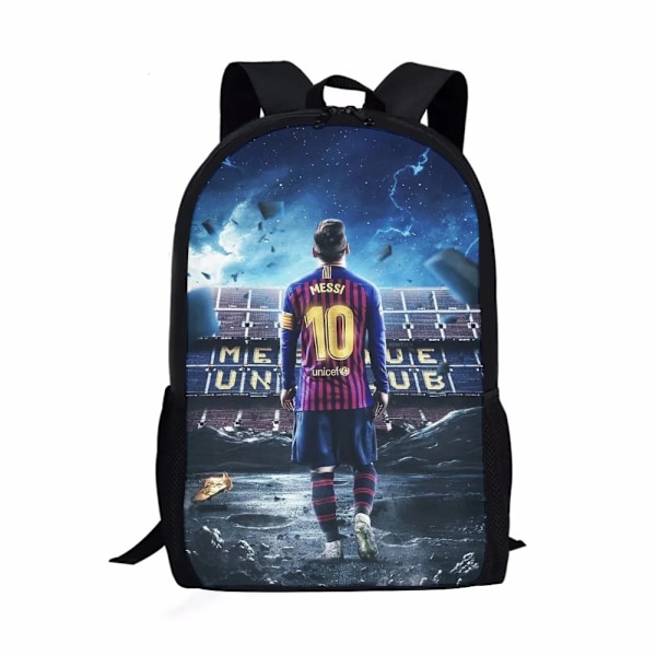Messi Ryggsäck Fotbollsspelare Tonårspojkar Dragkedja Skolväska style 10