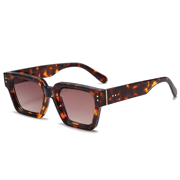 LBAshades 8263 Vintage Solbriller Helt Luksuriøse Skreddersydde Solbriller Kvinnelige Designer Svarte Solbriller 2024 Menn Kvinner Kvadratiske Solbriller leopard square