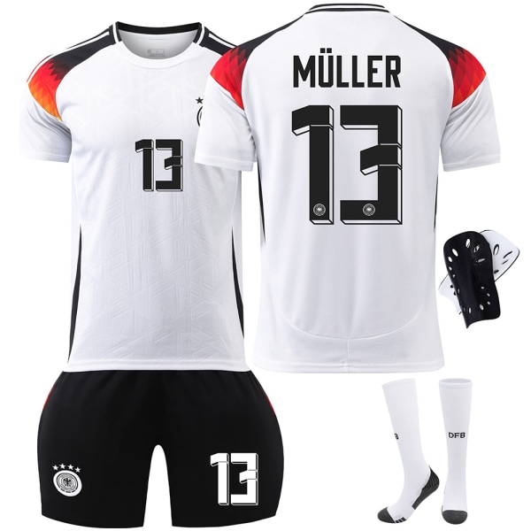 2024 Tysk fodboldtrøje nr. 13 Muller EM-trøje 7 Havertz 8 Kroos Børnetøj til drenge No size socks + protective gear 20 yards