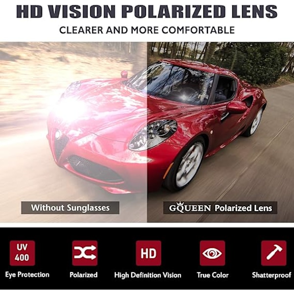 Solglasögon Män Kvinnor Polariserad rektangel TR90 100% UV-skydd