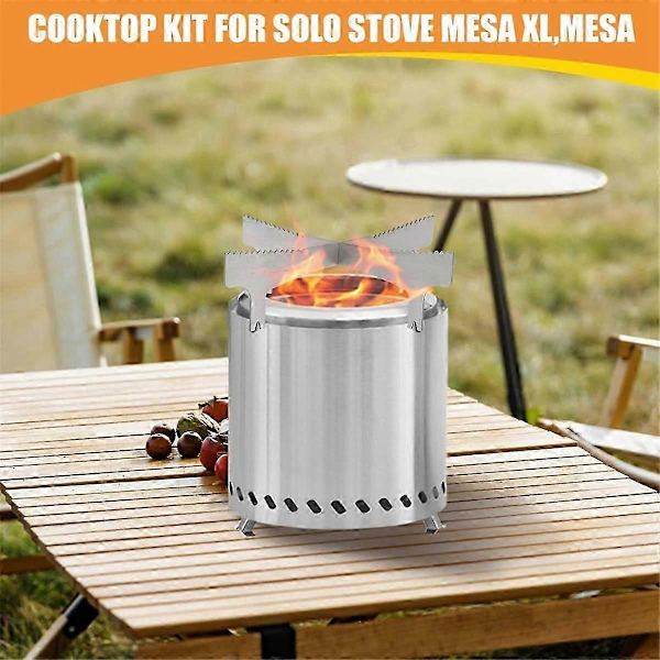 Bålplads Kogepladeramme til Mesa XL / CAMP FIRE Tilbehør Konverter Bordbålplads til Campingkøkken (FQ) Silver
