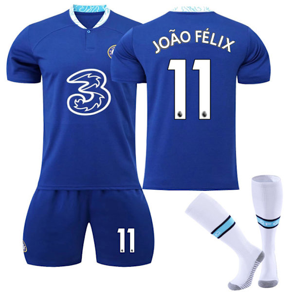 22-23 Chelsea kotipaita No. 9 Aubameyang 7 Kante 10 Pulisic jalkapalloasu setti 19 Mount paita No. 11 Felix with socks #XS