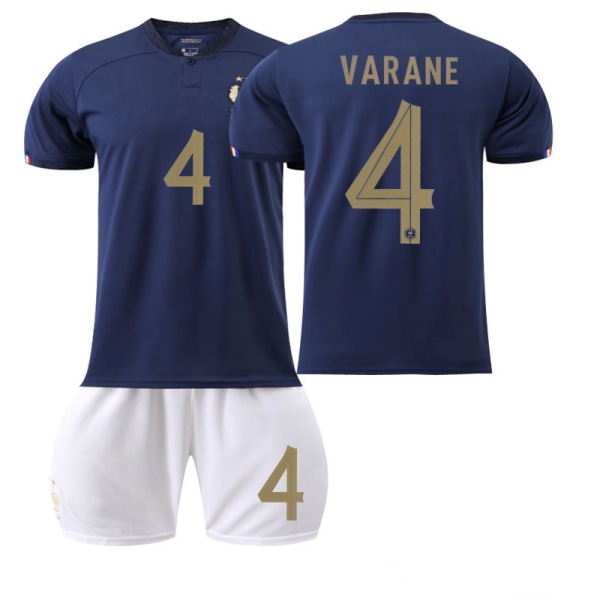 Frankrike Hjemme Fotballdrakt VM 2022 Nr. 10 Mbappe 19 Benzema 11 Dembele Voksen 22-23 France home No. 4 #XS