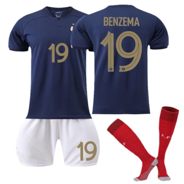 2022 Frankrikes hemmatröja VM nr 10 Mbappe 19 Benzema 11 Dembele vuxen tröja fotbollströja 22-23 France home No. 4 #20