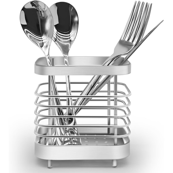 Rostfri Diskställ Köksdisk Organiser, Besticksställ för Bestick (Silver)