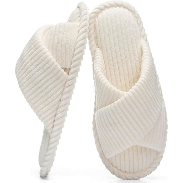 Tofflor för kvinnor Memory Foam Hus Sovrum Manchester Crossbands Öppen Tå Sandaler Skor Bekväma Trendiga Presenter för kvinnor Halkskydd
